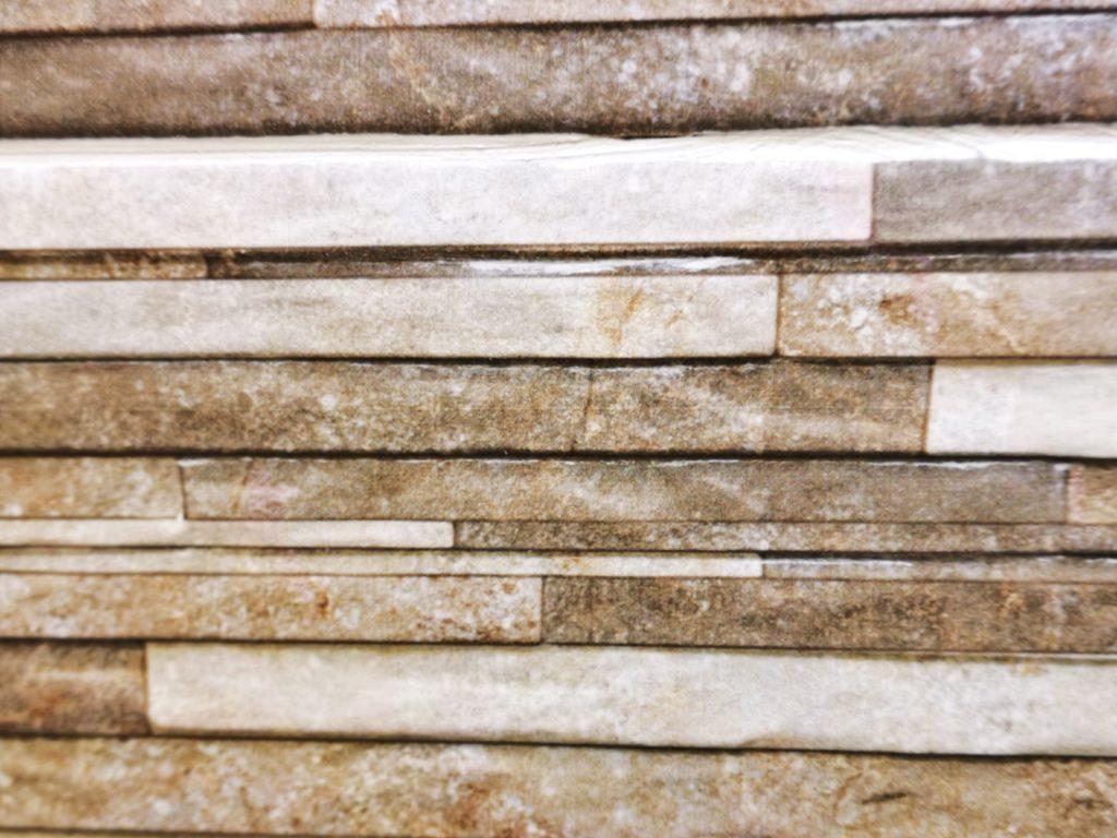 Stokes Baldocer Long thin stone tiles at F.G Walton Plumbing Centre in Nottinghamshire